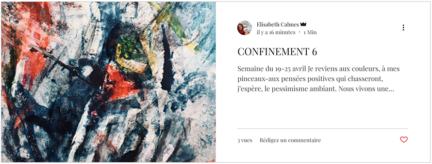Elisabeth Calmes Confinement en couleurs