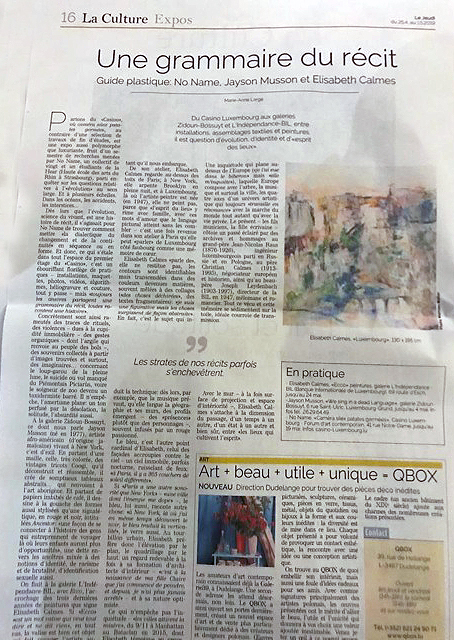 BIL Expo Article Le Jeudi Calmes Elisabeth