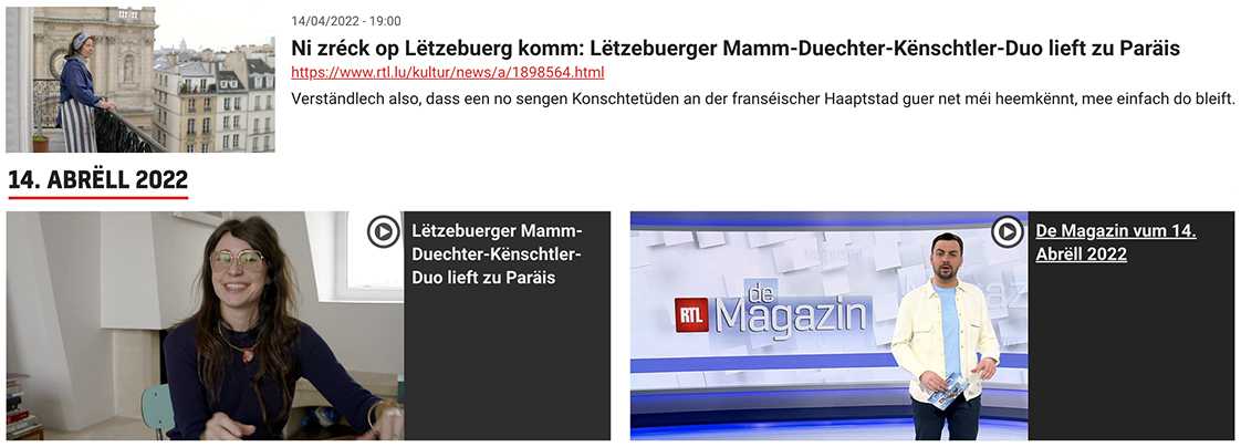 RTL De Magazin Elisabeth & Claire Paris 14/04/22